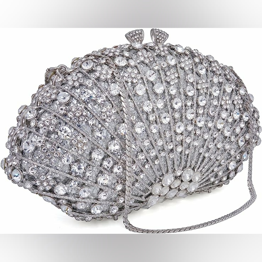 NEW Sparkling Bling Crystal Rhinestone Purse: Silver or Gold